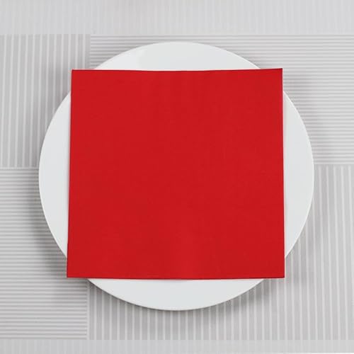 Servietten Rot Servietten Hochzeit Geburtstag Kindergeburtstag Cocktailservietten Geburtstagsservietten Party Napkins Disposable Papierservietten Tischdeko Pack of 10(33x33cm) von LNXSESN