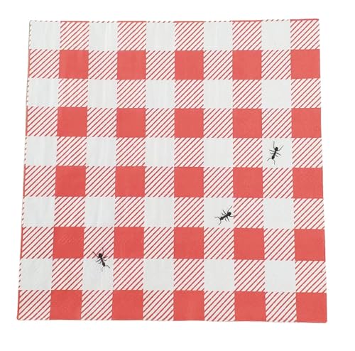 Servietten Rote Geometrie Insekt Servietten Hochzeit Geburtstag Kindergeburtstag Cocktailservietten Geburtstagsservietten Party Napkins Disposable Papierservietten Tischdeko Pack of 5(33x33cm) von LNXSESN