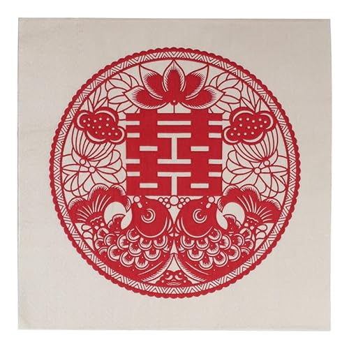 Servietten Roter Fisch Lotus Servietten Hochzeit Geburtstag Kindergeburtstag Cocktailservietten Geburtstagsservietten Party Napkins Disposable Papierservietten Tischdeko Pack of 30(33x33cm) von LNXSESN
