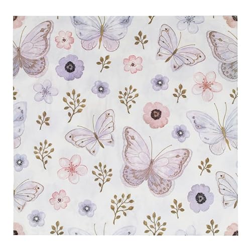 Servietten Schmetterling Lila Blume Servietten Hochzeit Geburtstag Kindergeburtstag Cocktailservietten Geburtstagsservietten Party Napkins Disposable Papierservietten TischdekoPack of 5(33x33cm) von LNXSESN