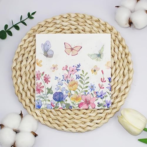 Servietten Schmetterling Rosa Grün Servietten Hochzeit Geburtstag Kindergeburtstag Cocktailservietten Geburtstagsservietten Party Napkins Disposable Papierservietten TischdekoPack of 15(33x33cm) von LNXSESN