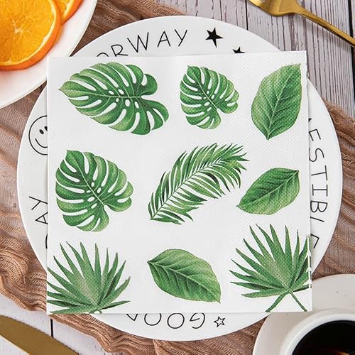 Servietten Tropischer Blatt Druck Servietten Hochzeit Geburtstag Kindergeburtstag Cocktailservietten Geburtstagsservietten Party Napkins Disposable Weich Papierservietten Tischdeko Pack of 5(33x33cm) von LNXSESN