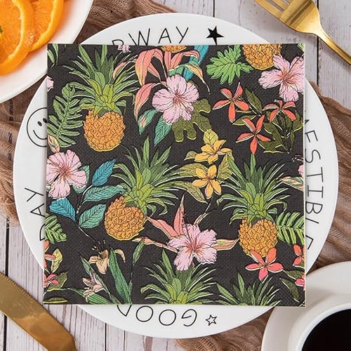 Servietten Tropisches Orange Pink Servietten Hochzeit Geburtstag Kindergeburtstag Cocktailservietten Geburtstagsservietten Party Napkins Disposable Weich Papierservietten Tischdeko Pack of 30(33x33cm) von LNXSESN