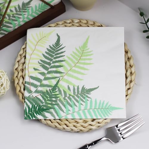 Servietten Weiß Grün Servietten Hochzeit Geburtstag Kindergeburtstag Cocktailservietten Geburtstagsservietten Party Napkins Disposable Papierservietten Tischdeko Pack of 20(33x33cm) von LNXSESN