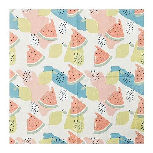 Servietten Zitronengrün Blau Servietten Hochzeit Geburtstag Kindergeburtstag Cocktailservietten Geburtstagsservietten Party Napkins Disposable Papierservietten Tischdeko Pack of 5(33x33cm) von LNXSESN