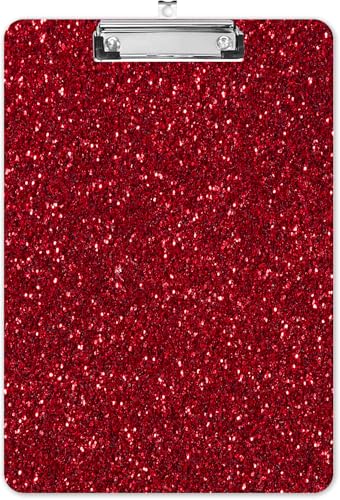 Fashion A4-Klemmbrett, Standardbriefgröße 22,9 x 31,8 cm, dekoratives Holz-Klemmbrett mit niedrigem Profil, Metallclip für Büro, Schule, Lehrer und Studenten, Rot von LNZLKING