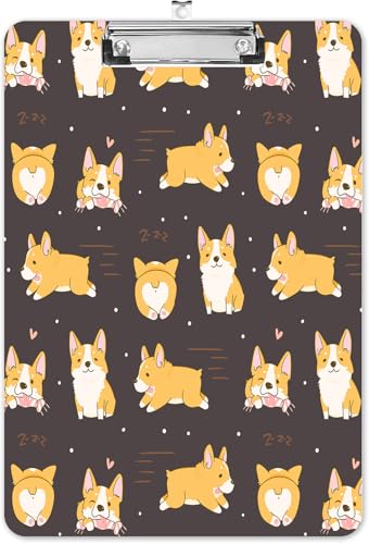 Modisches A4-Klemmbrett, Standardbriefgröße, 22,9 x 31,8 cm, dekoratives Holz-Klemmbrett mit niedrigem Profil, Metallclip für Büro, Schule, Lehrer und Studenten, Kawaii Corgi Hunde Modisches A4-Klemmbrett, Standardbriefgröße, 22,9 x 31,8 cm, dekoratives Holz-Klemmbrett mit niedrigem Profil, Metallclip für Büro, Schule, Lehrer und Studenten, Kawaii Corgi Hunde von LNZLKING