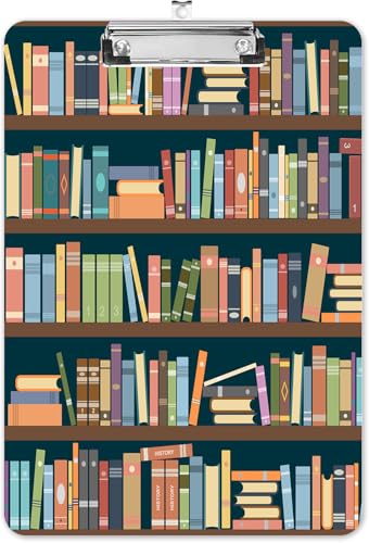 Modisches A4-Klemmbrett, Standardbriefgröße 22,9 x 31,8 cm, dekoratives Holz-Klemmbrett mit niedrigem Profil, Metallclip für Büro, Schule, Lehrer und Studenten, Buchbibliothek von LNZLKING