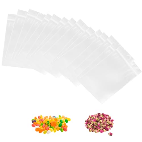100 Stück Kleine Polybeutel Verschlussbeutel Verschließbare, Wiederverwendbarer Druckverschlussbeutel, Tüten Reißverschluss, 6 x 4 cm Kleine Ziplock Beutel, Kekstüten, Schmuckverpackungen von LOBVABA