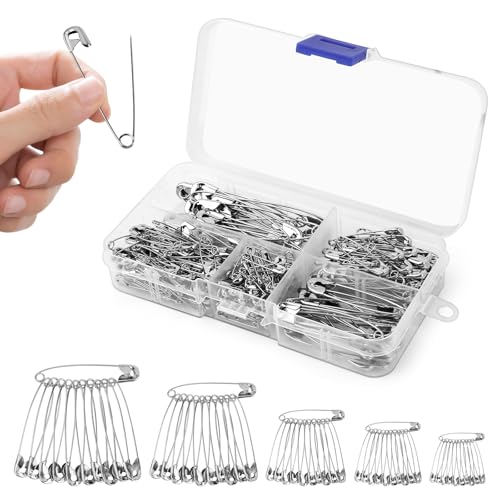 260 Stück Sicherheitsnadeln,Rostbeständig,Silber Haltbar Sicherheitsnadeln,für Kleidung,Handwerk,Nähen,Schneiderei,DIY,19mm/28mm/32mm/45mm/55mm 260 Stück Sicherheitsnadeln,Rostbeständig,Silber Haltbar Sicherheitsnadeln,für Kleidung,Handwerk,Nähen,Schneiderei,DIY,19mm/28mm/32mm/45mm/55mm von LOBVABA