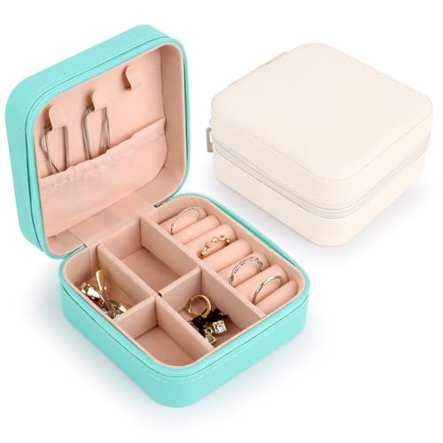LOBVABA 2pcs Schmuckkästchen für Damen,Klein PU-Leder Schmuckaufbewahrung Schmuckkoffer,Tragbare Reise Schmuckschatulle Organizer,für Ohrringe, Ringe, Ohrstecker, Kette,Frauen,Ehefrau LOBVABA 2pcs Schmuckkästchen für Damen,Klein PU-Leder Schmuckaufbewahrung Schmuckkoffer,Tragbare Reise Schmuckschatulle Organizer,für Ohrringe, Ringe, Ohrstecker, Kette,Frauen,Ehefrau von LOBVABA