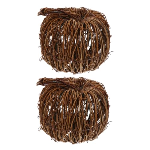 LOEFLIFA 2 Stück Teiliges Handgefertigtes Rattan Kürbis Traditionelle Halloween Form Langlebig Fein Gewebt Natürlicher Look als Tisch und Herbstdekoration für Zuhause und Restaurant LOEFLIFA 2 Stück Teiliges Handgefertigtes Rattan Kürbis Traditionelle Halloween Form Langlebig Fein Gewebt Natürlicher Look als Tisch und Herbstdekoration für Zuhause und Restaurant von LOEFLIFA
