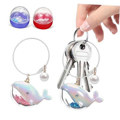 LOEFLIFA 2 Stück Wal Schlüsselanhänger Ocean Themed Schlüsselorganizer Langlebiges Meeres Tier Design für Rucksack Handtasche Partygeschenk Praktisches Accessoire Zufällige von LOEFLIFA