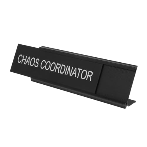 LOEFLIFA Förmiges Aluminium Tischschild für Mediatoren Robuste Aluminiumlegierung Schnelles Erkennen Büro und Home Office Tischschild Namensschild Schwarzes Dekor von LOEFLIFA