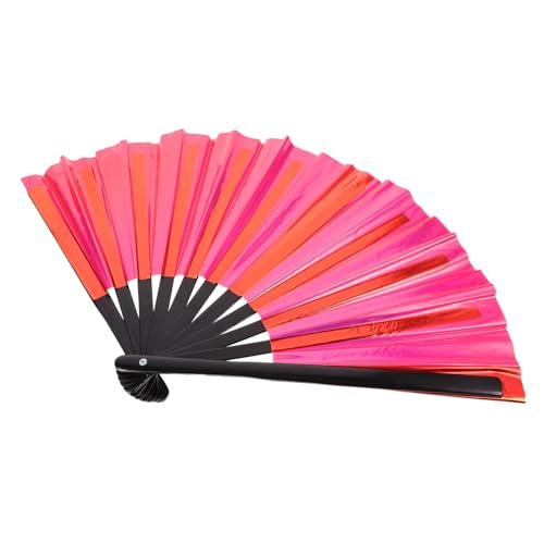 LOEFLIFA Iridescent Faltbarer Handfächer Chinesischer Stil PVC Leicht Handlich Party Hochzeit Tanz Dekoration Bambusgriff Uv Beständig von LOEFLIFA