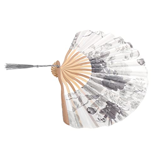 LOEFLIFA Japanischer Faltbarer Handfächer Holzfächer mit Dekorativem Muster und Langlebig Vielseitig für Sommer Tanz Cosplay und Party Eleganter Handgehaltener Fächer von LOEFLIFA