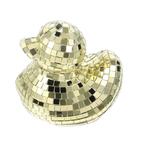 LOEFLIFA Spiegelnde Disco Ente Dekofigur aus Glas Goldfarben Reflektierendes Tierornament für Wohnzimmer Büro Party Attraktive Tischdekoration Langlebig und Farbintensiv LOEFLIFA Spiegelnde Disco Ente Dekofigur aus Glas Goldfarben Reflektierendes Tierornament für Wohnzimmer Büro Party Attraktive Tischdekoration Langlebig und Farbintensiv von LOEFLIFA