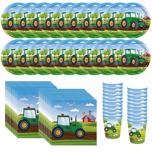 60Pcs Traktor Partygeschirr Kindergeburtstag,20 Gäste Traktor Partei Dekorationen Themed Birthday Party Supply,Geburtstags Party mit Teller Tassen Servietten für Jungen Mädchen 60Pcs Traktor Partygeschirr Kindergeburtstag,20 Gäste Traktor Partei Dekorationen Themed Birthday Party Supply,Geburtstags Party mit Teller Tassen Servietten für Jungen Mädchen von LOEPENLE