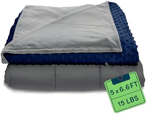 LOFERMA Gewichtete Decke für Erwachsene – 15 LB Queen Size, Kühl- und Heizfunktion, 100% Baumwolle, große Decke mit Glasperlen, maschinenwaschbar, 60" x 80", Navy Blau LOFERMA Gewichtete Decke für Erwachsene – 15 LB Queen Size, Kühl- und Heizfunktion, 100% Baumwolle, große Decke mit Glasperlen, maschinenwaschbar, 60" x 80", Navy Blau von LOFERMA