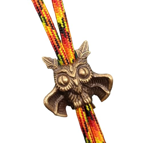 Schlüsselband in Eulenform, Vintage-Stil, leicht, Vintage-Stil, Paracord-Perlen, Messing, Charm-Zubehör, Eulen-Schlüsselband von LOFOTU