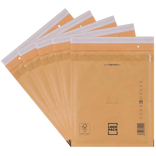 LOGIC PACK 25 Luftpolsterumschläge Luftpolstertaschen Braun E5 240 x 275 mm Gepolsterte Briefumschläge, Haftklebend Versandtaschen mit Luftpolsterfolie für DIN B5 LOGIC PACK 25 Luftpolsterumschläge Luftpolstertaschen Braun E5 240 x 275 mm Gepolsterte Briefumschläge, Haftklebend Versandtaschen mit Luftpolsterfolie für DIN B5 von LOGIC PACK