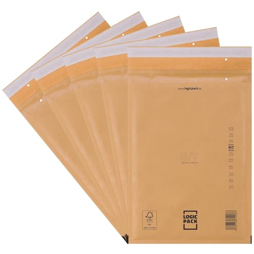 LOGIC PACK 25 Luftpolsterumschläge Luftpolstertaschen Braun G7 250 x 350 mm Gepolsterte Briefumschläge, Haftklebend Versandtaschen mit Luftpolsterfolie für DIN A4 LOGIC PACK 25 Luftpolsterumschläge Luftpolstertaschen Braun G7 250 x 350 mm Gepolsterte Briefumschläge, Haftklebend Versandtaschen mit Luftpolsterfolie für DIN A4 von LOGIC PACK