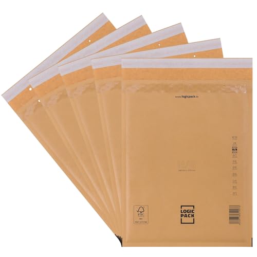 LOGIC PACK 25 Luftpolsterumschläge Luftpolstertaschen Braun H8 290 x 370 mm Gepolsterte Briefumschläge, Haftklebend Versandtaschen mit Luftpolsterfolie für DIN B4 LOGIC PACK 25 Luftpolsterumschläge Luftpolstertaschen Braun H8 290 x 370 mm Gepolsterte Briefumschläge, Haftklebend Versandtaschen mit Luftpolsterfolie für DIN B4 von LOGIC PACK