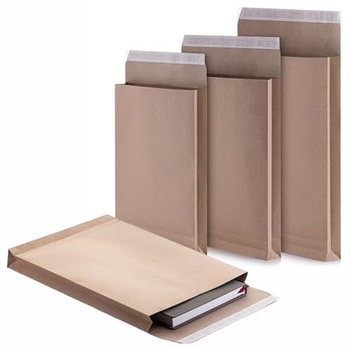 LOGIC PACK 250 Faltentaschen 4cm Falte ohne Fenster Versandtaschen E4 280 x 400 x 40 mm braune Faltumschläge haftklebend mit Abziehstreifen LOGIC PACK 250 Faltentaschen 4cm Falte ohne Fenster Versandtaschen E4 280 x 400 x 40 mm braune Faltumschläge haftklebend mit Abziehstreifen von LOGIC PACK