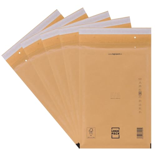 LOGIC PACK 300 Luftpolsterumschläge Luftpolstertaschen Braun F6 240 x 350 mm Gepolsterte Briefumschläge, Haftklebend Versandtaschen mit Luftpolsterfolie für DIN A4 LOGIC PACK 300 Luftpolsterumschläge Luftpolstertaschen Braun F6 240 x 350 mm Gepolsterte Briefumschläge, Haftklebend Versandtaschen mit Luftpolsterfolie für DIN A4 von LOGIC PACK