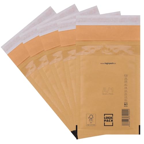 LOGIC PACK 400 Luftpolsterumschläge Luftpolstertaschen Braun A1 120 x 175 mm Gepolsterte Briefumschläge, Haftklebend Versandtaschen mit Luftpolsterfolie für DIN A6 LOGIC PACK 400 Luftpolsterumschläge Luftpolstertaschen Braun A1 120 x 175 mm Gepolsterte Briefumschläge, Haftklebend Versandtaschen mit Luftpolsterfolie für DIN A6 von LOGIC PACK