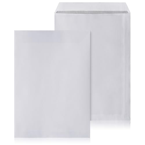 LOGIC PACK Briefumschläge DIN C4 ohne Fenster Selbstklebend - Kuvert C4 Umschläge Weiß - Briefumschlag 229 x 324 mm - Briefkuvert ohne Fenster Versandtaschen C4 - Große Briefhüllen (50 Stück) von LOGIC PACK