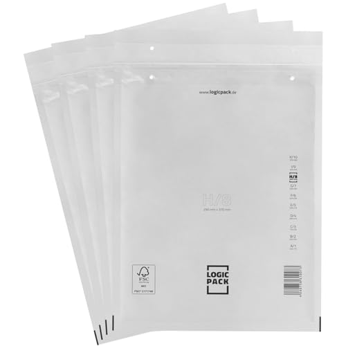 LOGIC PACK 300 Luftpolsterumschläge Versandtaschen Luftpolster H8 290 x 370 mm Weiß, Luftpolstertaschen Haftklebend Gepolsterte Briefumschläge Premium Umschläge Polsterumschläge geeignet für DIN B4 LOGIC PACK 300 Luftpolsterumschläge Versandtaschen Luftpolster H8 290 x 370 mm Weiß, Luftpolstertaschen Haftklebend Gepolsterte Briefumschläge Premium Umschläge Polsterumschläge geeignet für DIN B4 von LOGIC PACK