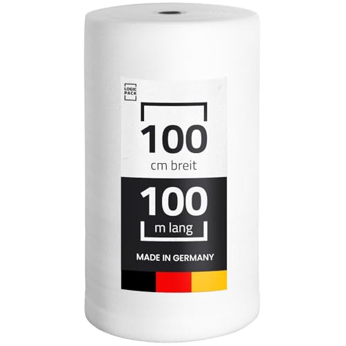 LOGIC PACK Trittschalldämmung aus PE-Schaumfolie 2mm 100 m² Rolle Dämmunterlage Laminatuterlage und Parkettunterlage Fußboden leicht zu schneiden - 1 m x 100 m 1 Rolle LOGIC PACK Trittschalldämmung aus PE-Schaumfolie 2mm 100 m² Rolle Dämmunterlage Laminatuterlage und Parkettunterlage Fußboden leicht zu schneiden - 1 m x 100 m 1 Rolle von LOGIC PACK
