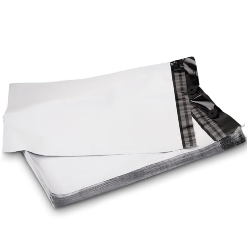LOGIC PACK 500 Versandtaschen Plastik Versandbeutel Folienversandtaschen 45x55 cm Versandtüten für Kleidung mit Abreißsystem Wasserdicht Selbstklebend von LOGIC PACK