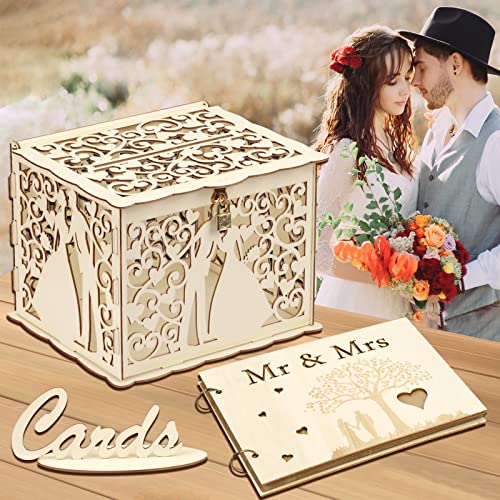 LOHAME 3tlg. Hochzeit Gästebuch und Hochzeitskartenbox Mr Mrs Hochzeitsgästebuch aus Holz mit Kartenschild Hochzeitstag Geschenkbox Mr&Mrs Hochzeitsbuch für Hochzeitsfeier Jahrestag Geschenk LOHAME 3tlg. Hochzeit Gästebuch und Hochzeitskartenbox Mr Mrs Hochzeitsgästebuch aus Holz mit Kartenschild Hochzeitstag Geschenkbox Mr&Mrs Hochzeitsbuch für Hochzeitsfeier Jahrestag Geschenk von LOHAME