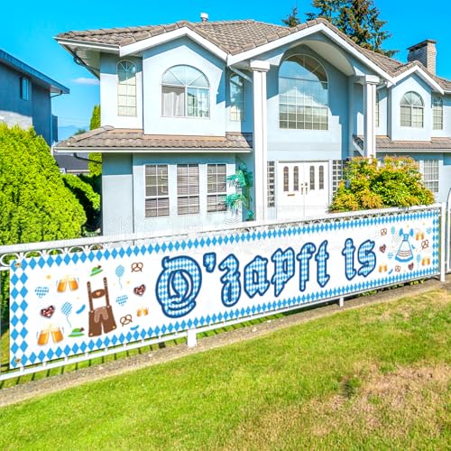 LOHAME Oktoberfest Banner Bayrische Blau Weiß Banner 300 × 60 cm Größe O'zapft is Bayern Partysbanner Oktoberfestdeko Wiesn Party Girlande Hängende Dekoration für Bierzelten Garten Bierfest Hausgarten LOHAME Oktoberfest Banner Bayrische Blau Weiß Banner 300 × 60 cm Größe O'zapft is Bayern Partysbanner Oktoberfestdeko Wiesn Party Girlande Hängende Dekoration für Bierzelten Garten Bierfest Hausgarten von LOHAME