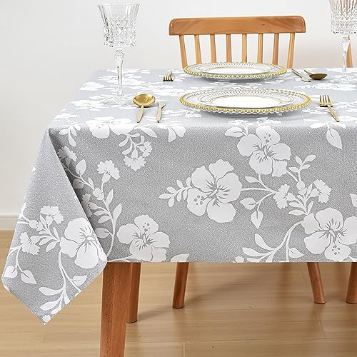 LOHASCASA Sonnenblumen-Vinyl-Tischdecke für rechteckige Tische, wasserdichte PVC-Kunststoff-Tischdecke, länglich, oval, Wachstuch, abwischbar, Tischdecken für 2,1 m großen Picknicktisch, Outdoor von LOHASCASA