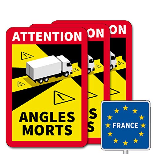 Attention Angles Morts/Achtung Tote Winkel - Set für Frankreich mit Lkw-Symbol (2 Magnetschilder + 1 Aufkleber) von LOHOFOL