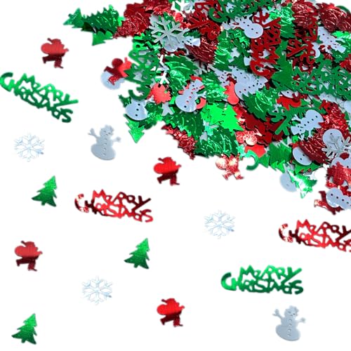 LOINFE Merry Christmas Konfetti, Streudeko Weihnachten Deko, Weihnachten Dekoration Confetti Tischdeko, Konfetti Weihnachten Basteln für Party,Neues Jahr von LOINFE