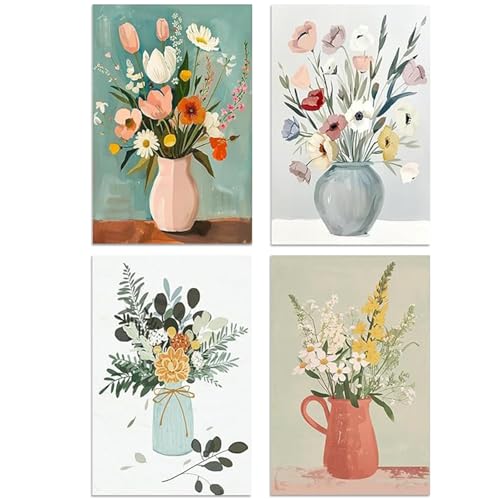LOITTAINUE Malen Nach Zahlen Erwachsene, 4 Stück Malen Nach Zahlen Blume - 20 X 30 CM, DIY Handgemalt Ölgemälde Kit mit Pinsel und Acrylpigment für Kinder und Anfänger, Home Deko Geschenk LOITTAINUE Malen Nach Zahlen Erwachsene, 4 Stück Malen Nach Zahlen Blume - 20 X 30 CM, DIY Handgemalt Ölgemälde Kit mit Pinsel und Acrylpigment für Kinder und Anfänger, Home Deko Geschenk von LOITTAINUE