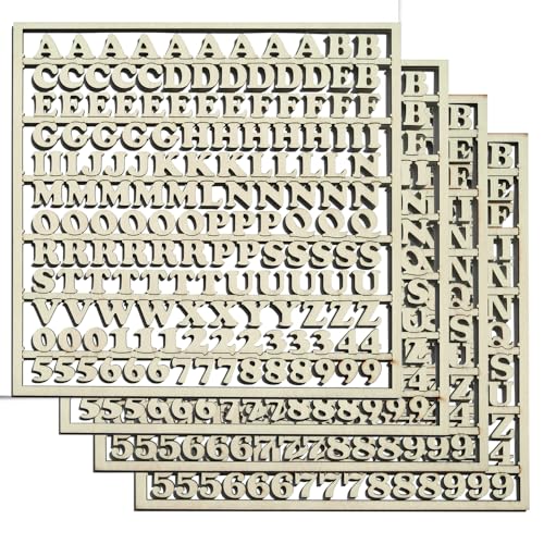 Holzbuchstaben und Zahlen zum Basteln, Holzbuchstaben und Zahlen zum Basteln, Holzbuchstaben, Dekoration, unlackierte Holzbuchstaben zum Bemalen, Buchstabenbrett, DIY, Basteln, Heimprojekt, 610 Stück von LOKAUS