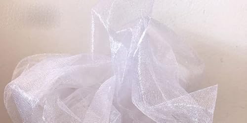48cmx5m/10m Kristallgarn Tüll Roll reine Hochzeits Hintergrunddekoration Organza Stuhl Stuhl Schärpentisch Rock DIY Supplies-White, 10m von LOKAXXZU