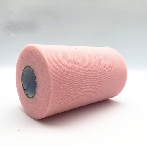 Tulle Roll 200 Yards 15 cm Organza Stoff Hochzeit Dekor Weiße Babyparty Tüll Dekoration Roll Party und Events Engagement-Flesh Pink, 15 cm x 200yards von LOKAXXZU