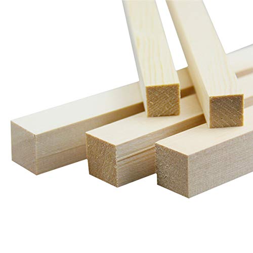 LOKIH 5pcs Kiefernquadratische Hölzerne Stöcke Holzleisten Ideal Auch Für Den Modellbau, Heimtextilien,30mmx30mmx100mm（5pcs） von LOKIH