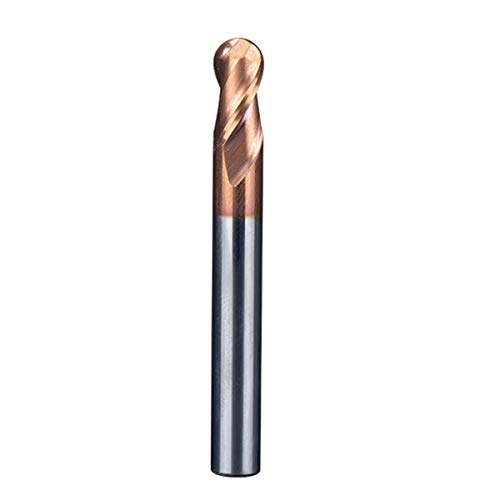 LOKIH Kugelkopffräser Beschichtete Fräserset Hartmetall CNC Fräser Gravur Bits Carving Drill Werkzeuge in Voller Länge: 100 Mm,Diameter:6mm/R3 von LOKIH