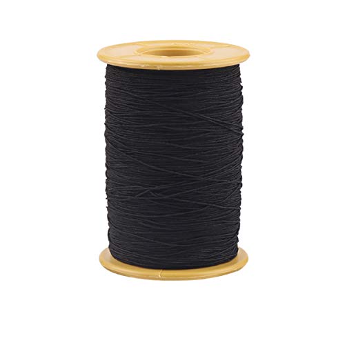 LOKIH Nähgarn Chrumpffrei,500M Dünnes Gummiband Farbe Elastisches Seil,Schwarz von LOKIH