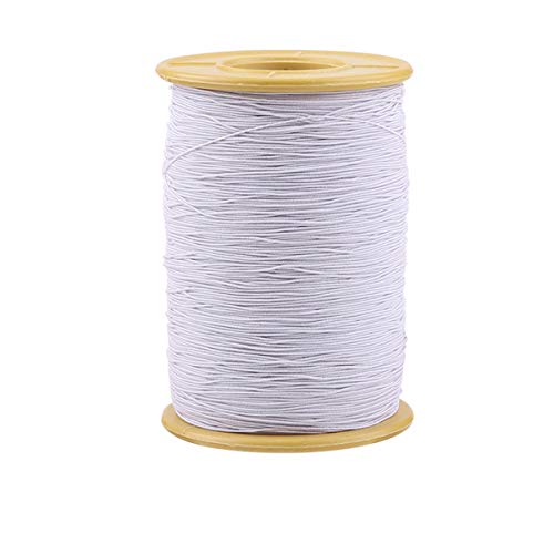 LOKIH Nähgarn Chrumpffrei,500M Dünnes Gummiband Farbe Elastisches Seil,Weiß von LOKIH