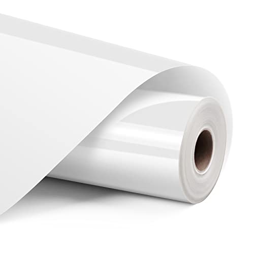 LOKLIK Bügelfolie – 30,5 x 90 cm – Flexfolie für T-Shirts, Taschen & mehr – Waschbar & langlebig – Kompatibel Schneideplottern (Weiß) von LOKLIK