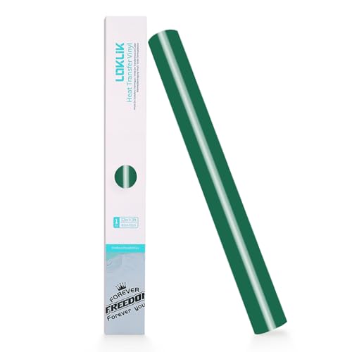 LOKLIK Bügelfolie – 30,5 x 90 cm – Flexfolie für T-Shirts, Taschen & mehr – Waschbar & langlebig – Kompatibel mit Cricut, Silhouette Schneideplottern (Grün) von LOKLIK