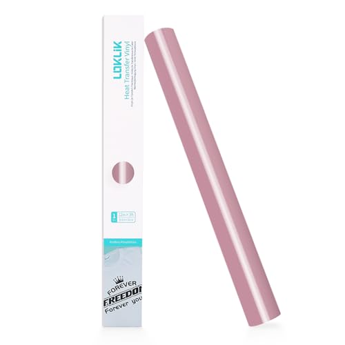 LOKLIK Bügelfolie – 30,5 x 90 cm – Flexfolie für T-Shirts, Taschen & mehr – Waschbar & langlebig – Kompatibel mit Cricut, Silhouette Schneideplottern (Rosa) von LOKLIK